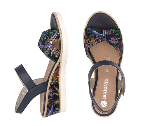 Sandale casual, dama, REMONTE, R6252-15 bleumarin, piele ecologica